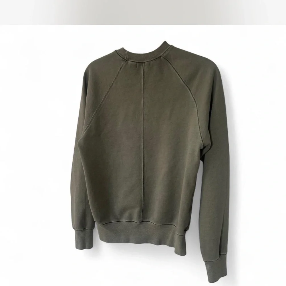 John Elliot | Men's Fitted Cotton Crewneck Sweater in Washed Olive Green Sz SM